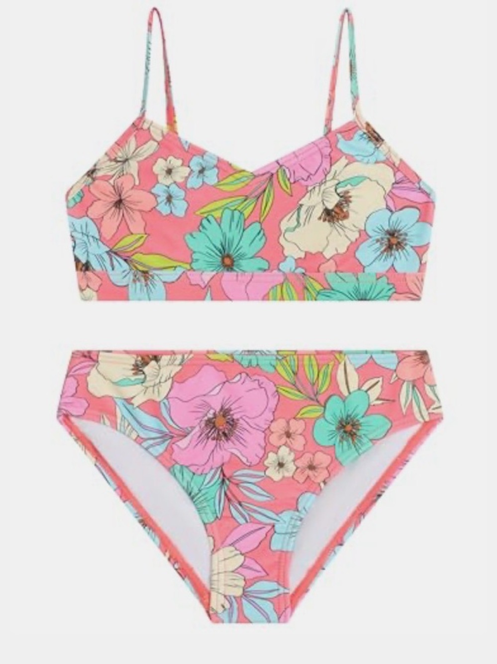 Kanu Surf Girls Pink Floral Two-Piece Bikini size 14